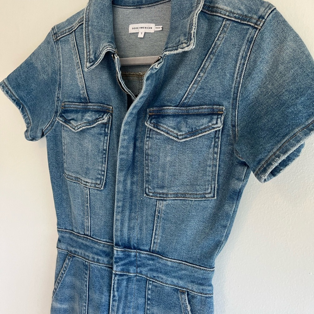 Good American Fit for Success denim jumpsuit